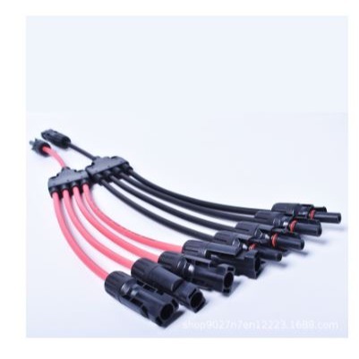 🇹🇼四月科技能源🍀太陽能連接器 光板連接器 MC4Y型五通 電池板並聯五通 一分四接頭{014-10}-細節圖2