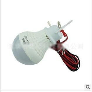 ╭☆April shop☆╮12V12W蓄電池LED節能燈 夜市 擺地攤 直流 led燈泡 帶線夾太陽能燈[010-4]-細節圖2