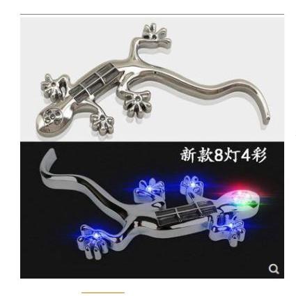 ╭☆April shop☆╮汽車用品壁虎太陽能裝飾燈8LED太陽能爆閃警示燈壁虎金屬個性3D立體貼A0372-細節圖6