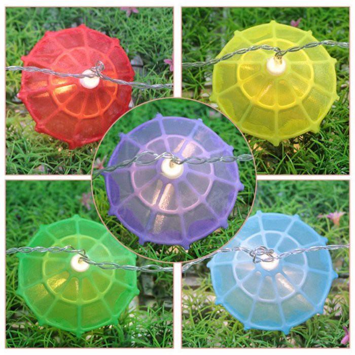 ☆四月科技能源☆電池燈 文藝古典雨傘燈籠 小清新裝飾LED燈串 透明線-細節圖2