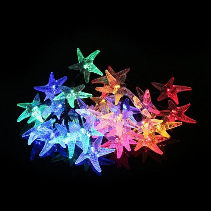 ╭☆April shop☆╮光控太陽能燈30LED燈 海星聖誕燈 節日 燈串 A0329-8-細節圖2