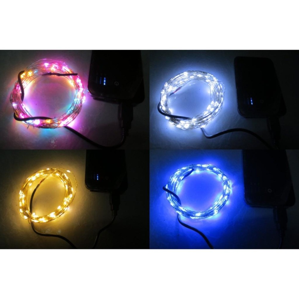 🍀四月科技能源🍀可太陽能 5V LED彩燈閃燈串燈USB燈串可隨身攜帶的LED銅線燈串低壓安全燈串[013-5]-細節圖8