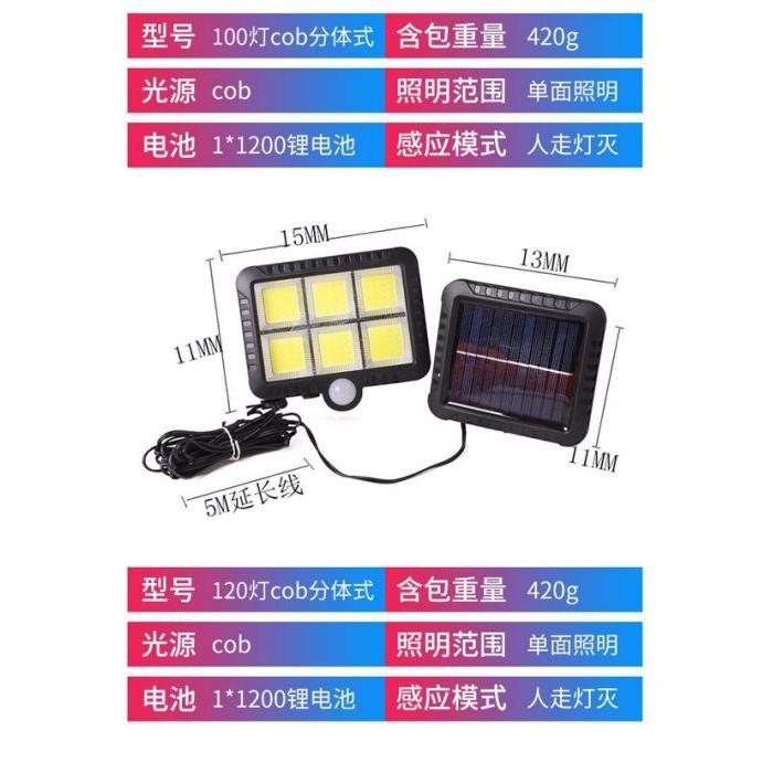 ☆四月科技能源☆光控太陽能燈 太陽能壁燈分體式人體感應120led庭院戶室外花園別墅A0086-3-細節圖7