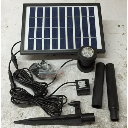 ╭☆April shop☆╮太陽能噴泉帶光控12LED水底燈 微型太陽能水泵帶電池可充電C036