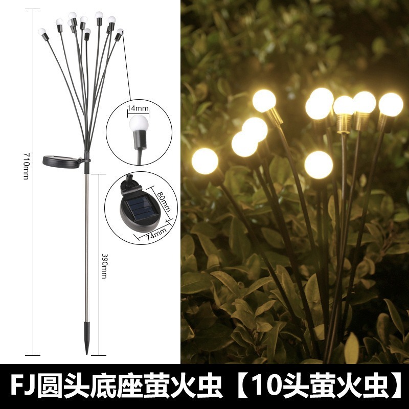 ☆四月科技能源☆光控太陽能燈太陽能燈戶外花園草坪燈地插10LED螢火蟲花燈景觀燈庭院A0193-8-細節圖7