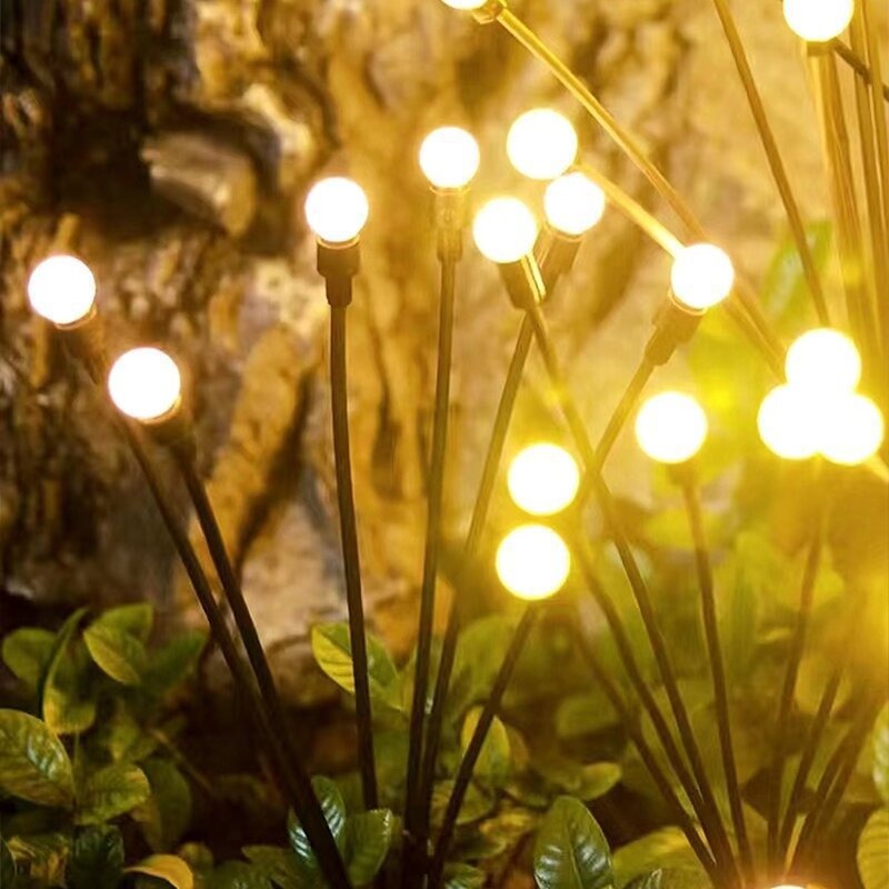 ☆四月科技能源☆光控太陽能燈太陽能燈戶外花園草坪燈地插10LED螢火蟲花燈景觀燈庭院A0193-8-規格圖8