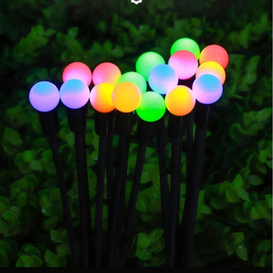 ☆四月科技能源☆光控太陽能燈太陽能燈戶外花園草坪燈地插10LED螢火蟲花燈景觀燈庭院A0193-8-規格圖8