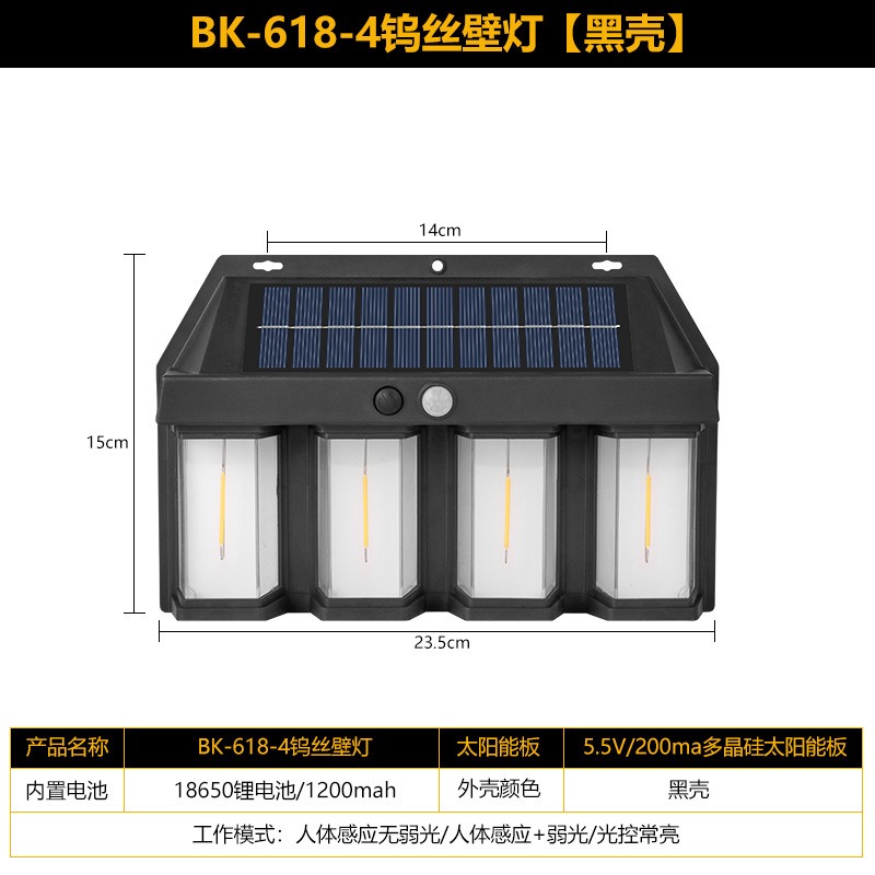 ☆四月科技能源☆光控戶外太陽能小房子燈感應鎢絲暖光壁燈庭院別墅花園防水房子壁燈A0016[03-2]-細節圖8