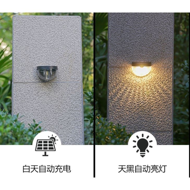 🍀四月科技能源🍀光控太陽能燈 太陽能戶外燈庭院路燈家用花園佈置陽台裝飾階梯樓梯鎢絲圍牆壁燈A0286-2[04-3]-細節圖5