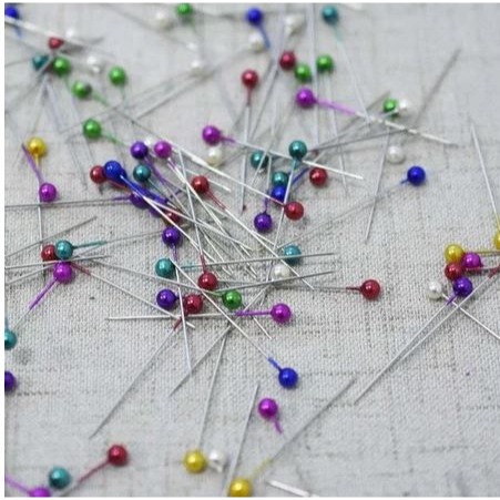 🇹🇼拉拉Lala＇s 盒裝珠光彩色定位針 100枚裝大頭針-細節圖2