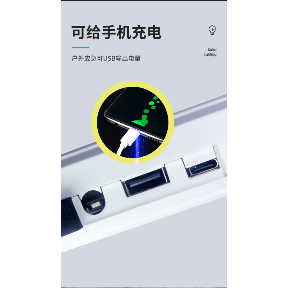 ☆四月科技能源☆全新太陽能戶外充電露營地攤燈緊急充電警示燈掛鉤磁吸充電寶照明A0417-2-細節圖3