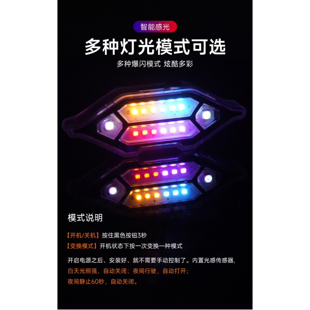 ☆四月科技能源☆汽車用品太陽能汽車摩托車警示燈太陽能USB充電防水車載模擬車閃警報車用LED燈A0409-細節圖2