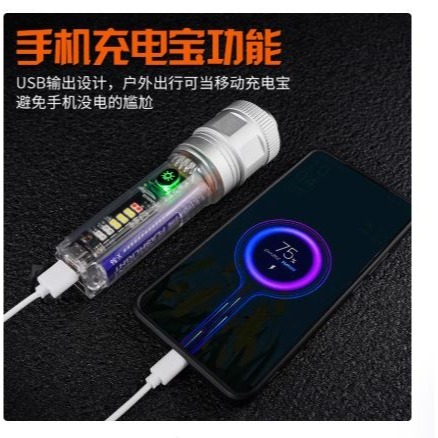 ☆四月科技能源☆太陽能白雷射手電筒高亮收點便攜式遠射鋼砲戶外LED迷你手電筒A0014[04-4]-細節圖2