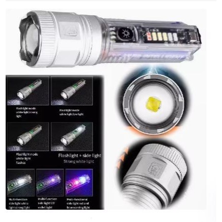 ☆四月科技能源☆太陽能白雷射手電筒高亮收點便攜式遠射鋼砲戶外LED迷你手電筒A0014[04-4]-細節圖5