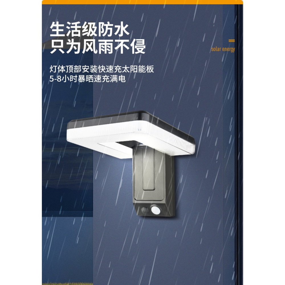 ☆四月科技能源☆ 光控太陽能戶外防水壁燈簡約庭院燈小區庭院走廊人體感應燈陽台樓梯折疊壁燈A0025-2-細節圖6