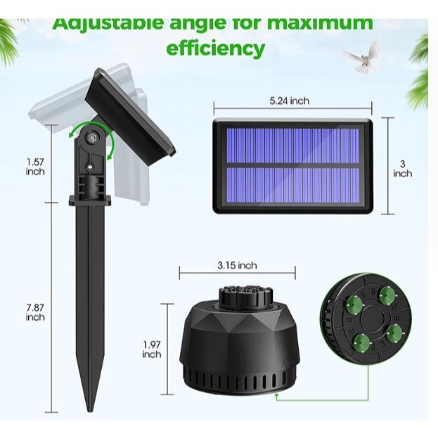 ☆四月科技能源☆太陽能噴泉太陽能噴泉池塘增氧花園魚池循環泵出口款C004-3-細節圖3