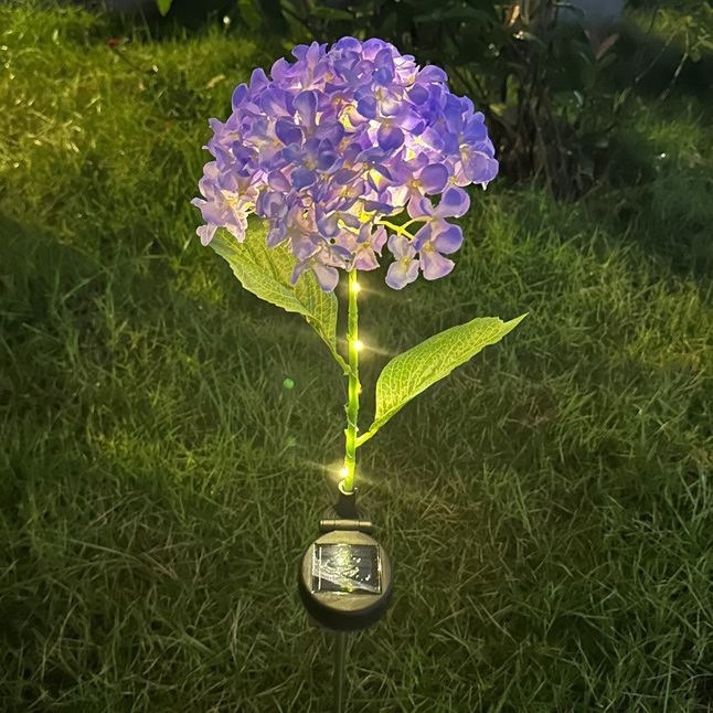 ☆四月科技能源☆光控太陽能燈 太陽能繡球花地插燈仿真花戶外防水花園庭院草坪LEDA0193-9[02-1]-細節圖9