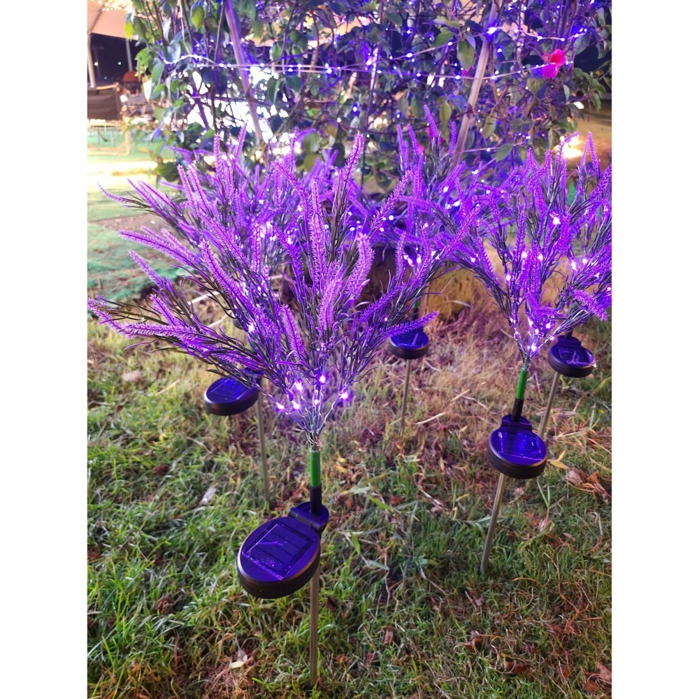 🍀四月科技能源🍀光控太陽能燈 太陽能薰衣草燈戶外模擬花燈庭院裝飾燈LED假花地插草坪燈A0193-12[02-1]-細節圖5