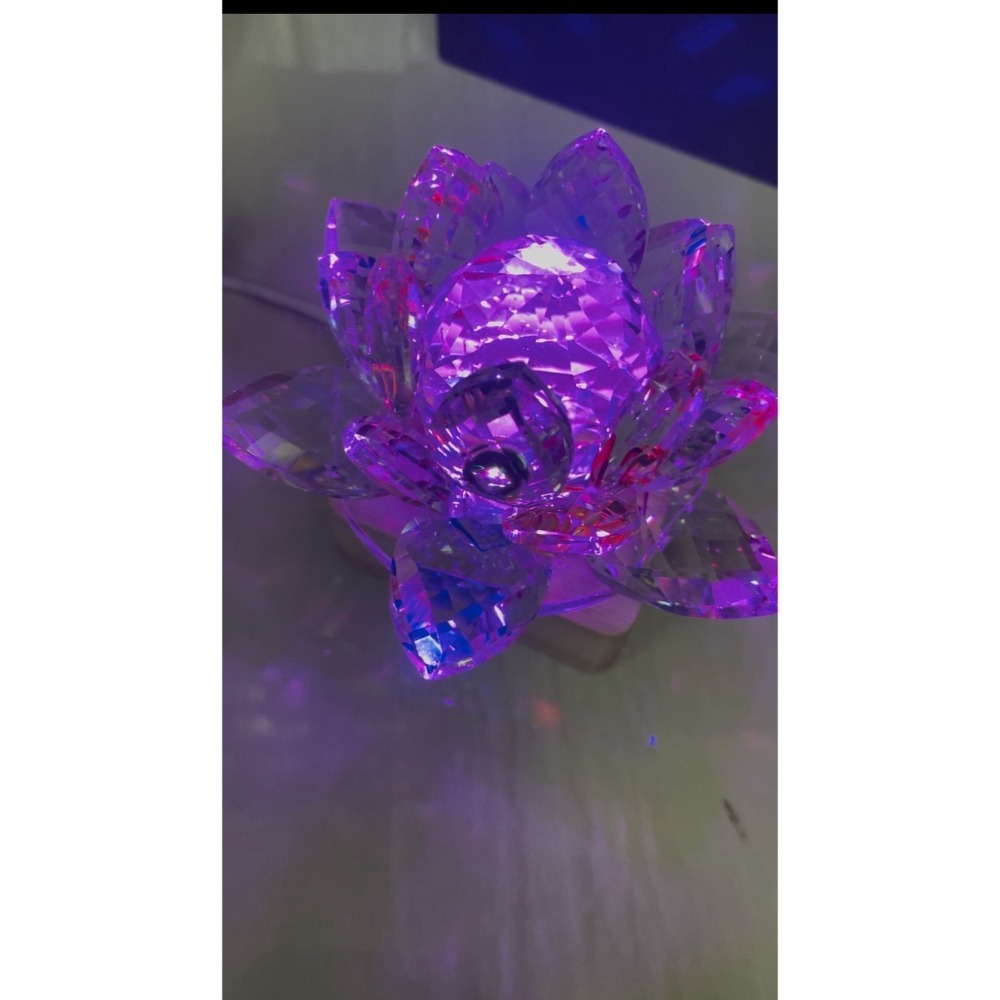 ☆四月科技能源☆高檔水晶蓮花座 供佛神明擺件  帶彩燈A0248-4[02-2]-細節圖3