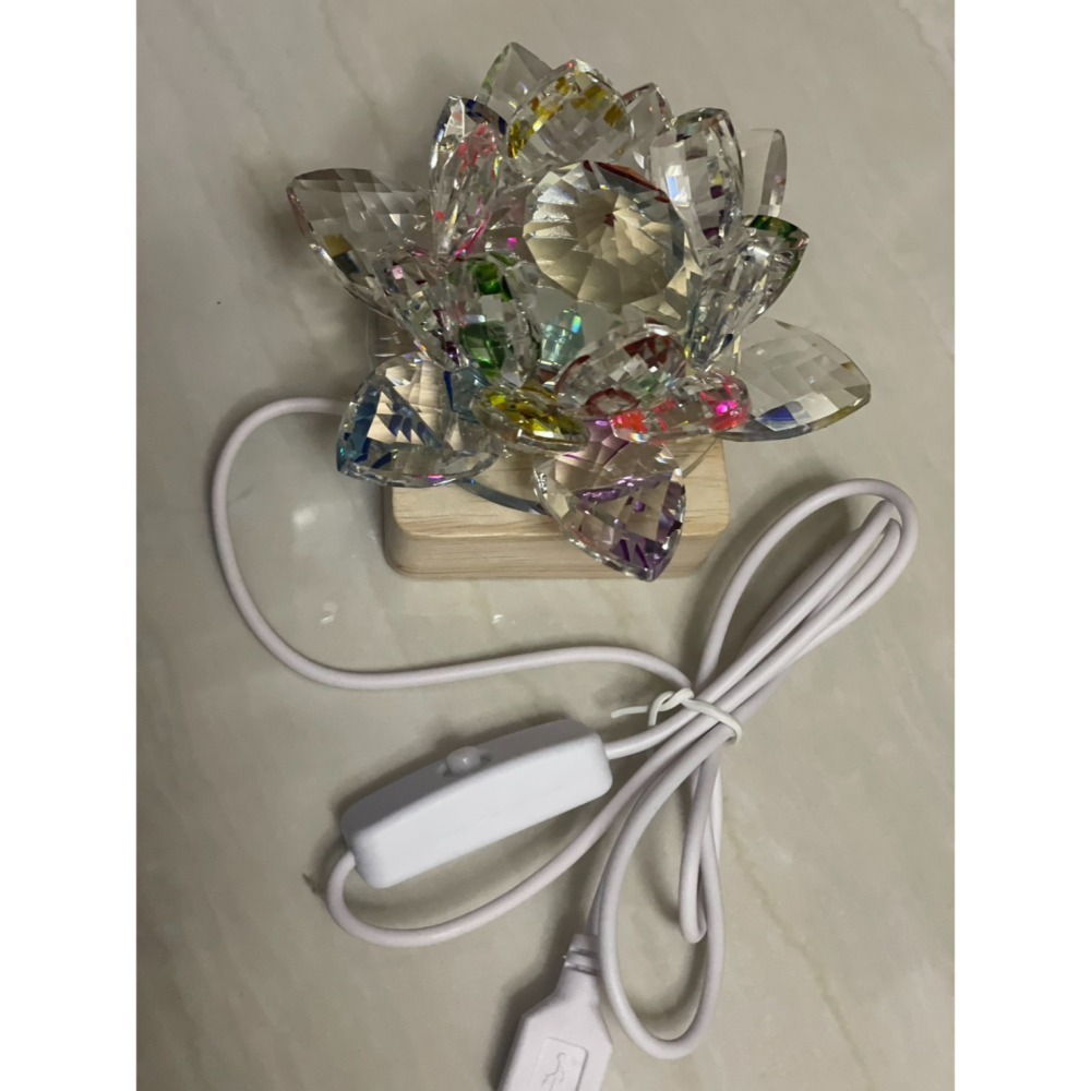 ☆四月科技能源☆高檔水晶蓮花座 供佛神明擺件  帶彩燈A0248-4[02-2]-細節圖4