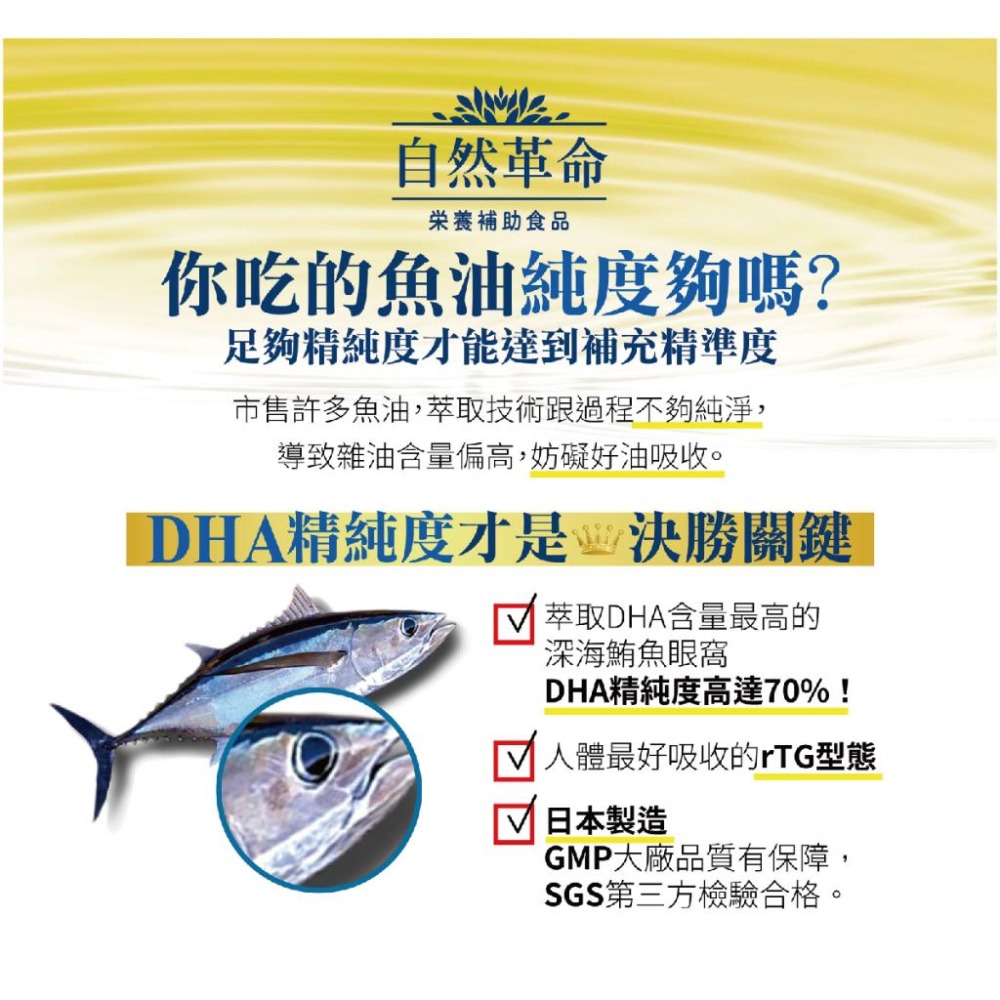 【自然革命】魚油｜DHA70｜維生素E｜400mgx90粒-細節圖2