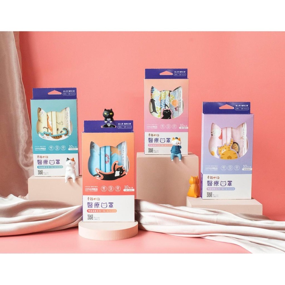 【BenQ/明碁/艾爾絲】幸福物語 禮盒★貓小姐 聯名 富士山★貓咪 貓貓 菊紋★網紅推薦★醫療平面★成人口罩-細節圖2