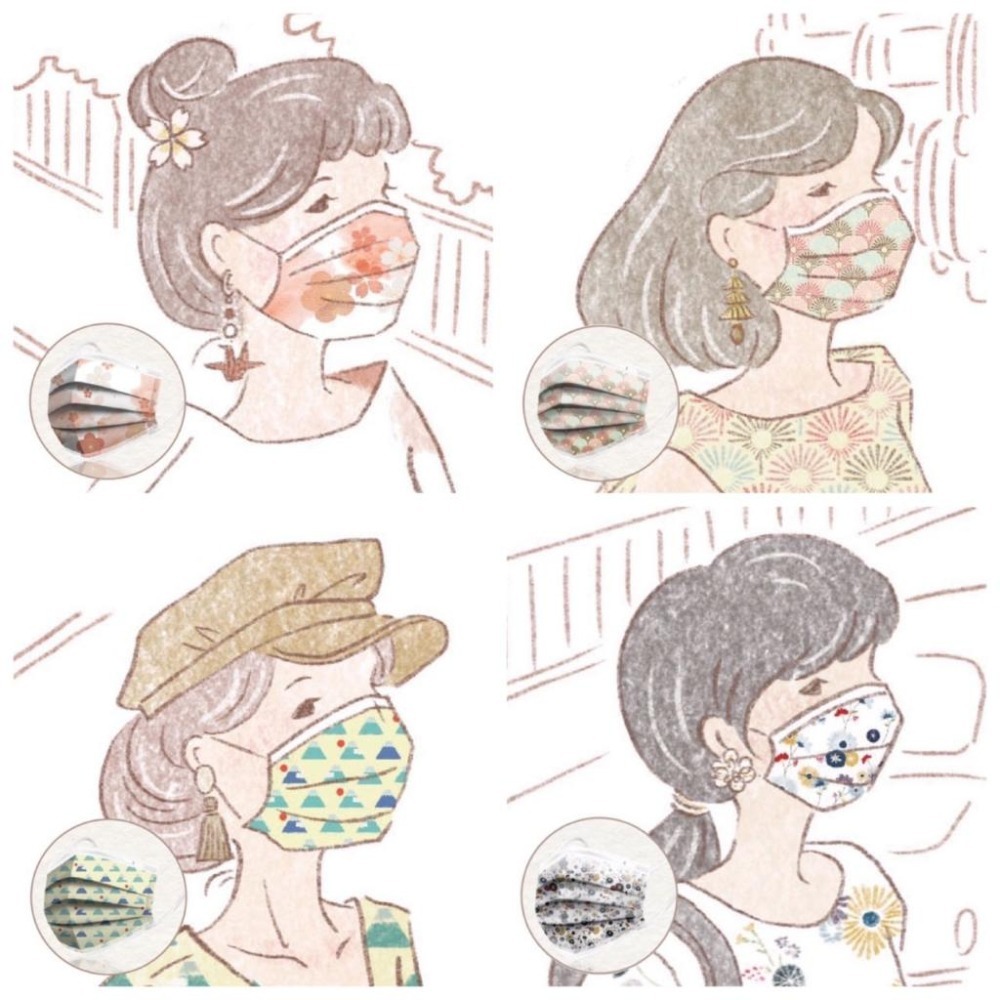 【BenQ/明碁/艾爾絲】幸福物語 禮盒★貓小姐 聯名 富士山★貓咪 貓貓 菊紋★網紅推薦★醫療平面★成人口罩-細節圖7