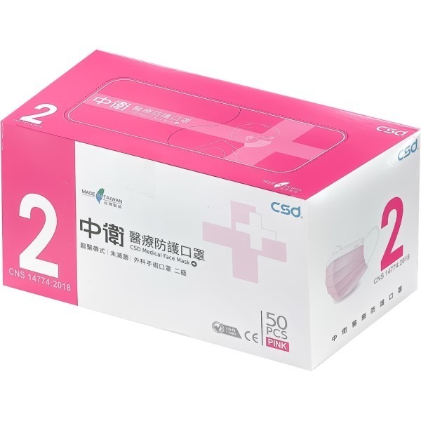 【中衛二級｜成人平面】粉、綠、藍色｜50入/盒｜MIT醫療口罩｜MD雙鋼印-細節圖4