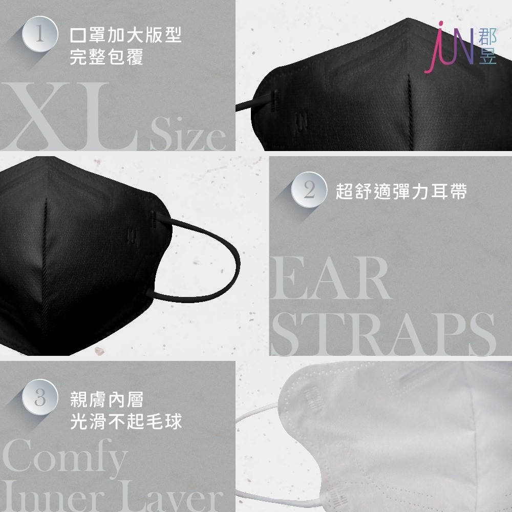 【郡昱3D｜加大XL】袋裝 10入 立體醫療口罩-細節圖11