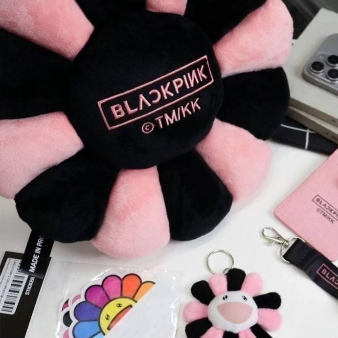 4/13出貨 日本 BLACKPINK x 村上隆 聯名 粉絲周邊週邊 服飾 提袋 鑰匙圈 抱枕 花朵 手提袋 托特包-細節圖4