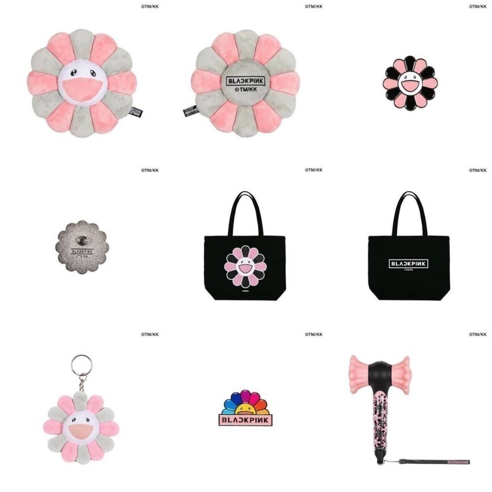4/13出貨 日本 BLACKPINK x 村上隆 聯名 粉絲周邊週邊 服飾 提袋 鑰匙圈 抱枕 花朵 手提袋 托特包-細節圖9