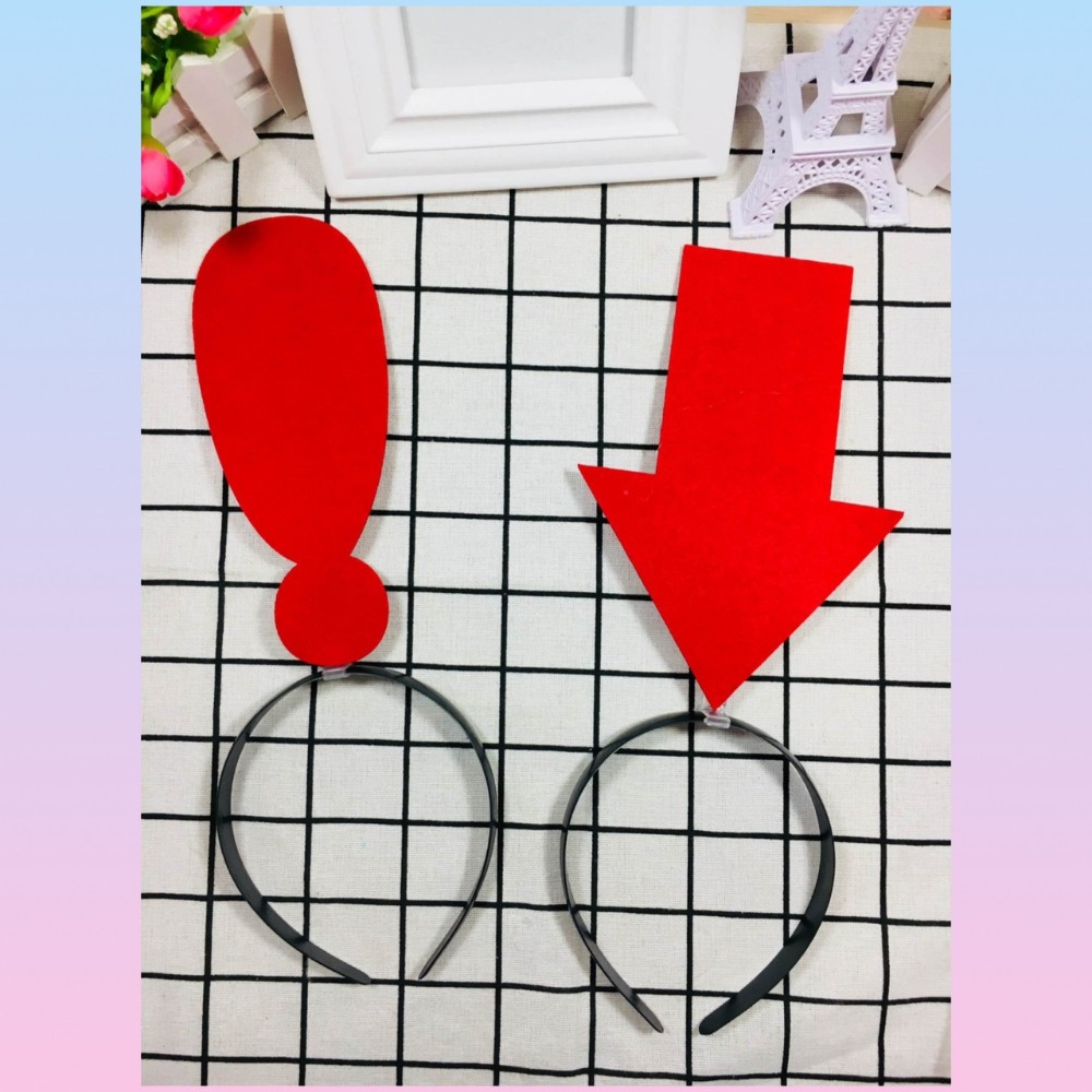 【台灣現貨】問號髮箍/驚嘆號髮夾/箭頭髮箍/愛心髮夾/拍照道具/頭飾/整人標點符號/有趣創意髮夾/兒童-細節圖9