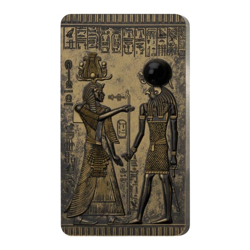 售12800元~2022年馬里2盎司埃及傳統標誌24K仿古飾面銀幣-細節圖3