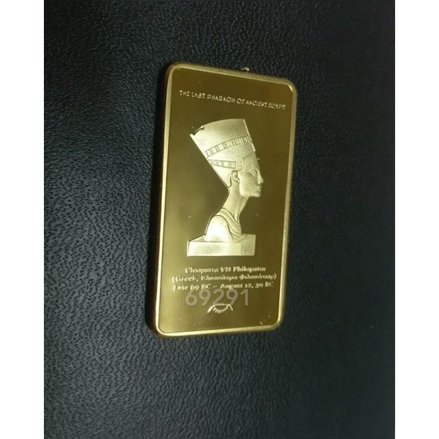 埃及艷后鍍金金條~重31.7公克鍍金非純金，鍍金，金條，錢幣，收藏錢幣，幣~埃及豔后鍍金金條~鍍金非純金-細節圖3
