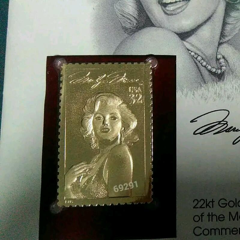 瑪麗蓮夢露黃金郵票~22K黃金有證書，黃金郵票，黃金，純金，郵票，收藏~瑪麗蓮夢露22K黃金郵票-細節圖6