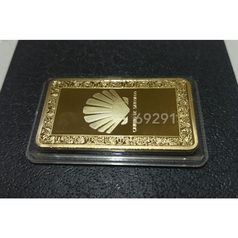 聖地牙哥鍍金紀念章~重31.61公克非金條銀條非金幣銀幣，紀念幣，紀念章，收藏錢幣，錢幣，幣~聖地牙哥大教室鍍金紀念章-細節圖2