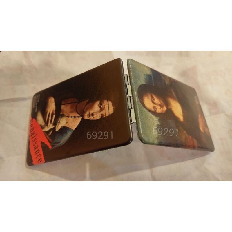 蒙娜麗莎隨身鏡，化妝鏡，名畫隨身鏡，雙面鏡，鏡子，隨身鏡，小鏡子，飾品~世界名畫蒙娜麗莎隨身雙面鏡（贈收納袋）-細節圖3