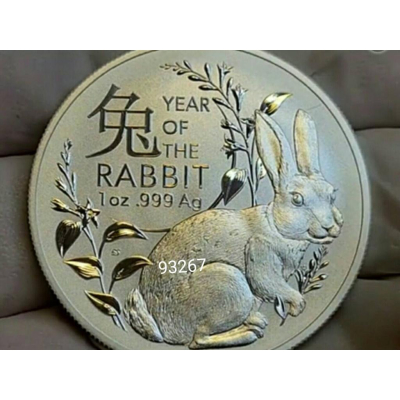 售2500元~澳洲皇家兔年銀幣一盎司，限量銀幣，澳洲銀幣，銀幣，生肖銀幣~2023澳洲皇家兔年銀幣~限量50000枚