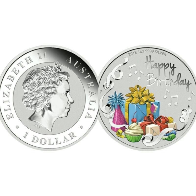 澳大利亞生日快樂彩色精鑄銀幣一盎司，限量銀幣，澳洲銀幣，銀幣，錢幣，幣~澳大利亞生日快樂彩色精鑄銀幣-細節圖4