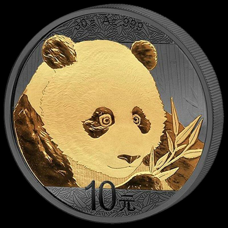 售價3990元補貨中~中國熊貓銀幣金謎版，熊貓銀幣，貓熊銀幣，限量銀幣，銀幣，錢幣，紀念幣，幣~中國熊貓銀幣金謎版1盎司-細節圖7