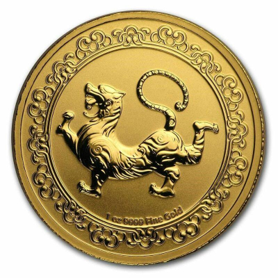 紐埃神獸白虎純金金幣一盎司~限量100枚，限量金幣，純金金幣，金幣，收藏，錢幣，紀念幣~紐埃白虎金幣~限量金幣一盎司