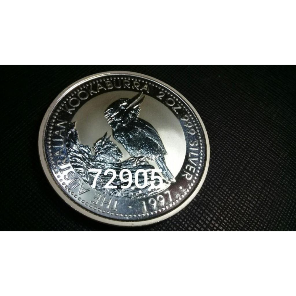 售3990元~1997笑鴗鳥銀幣2盎司， 笑鴗鳥銀幣，限量銀幣，銀幣，收藏錢幣，錢幣，紀念幣，幣~笑鴗鳥銀幣二盎司-細節圖7