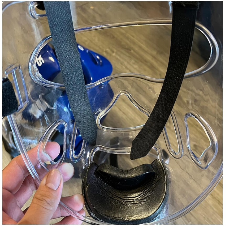 ~子甄彣璟~透明防護面罩 可拆卸 跆拳道 空手道 拳擊 護臉 頭盔面具 面罩 護具 防護面罩 面具-細節圖4