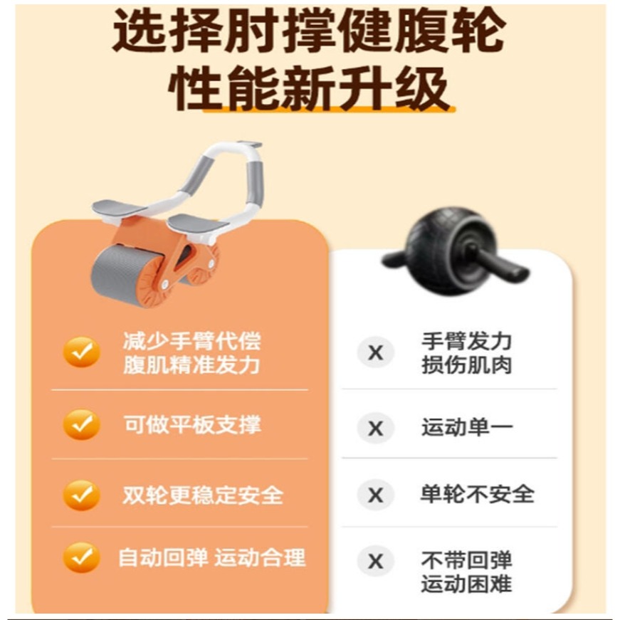 ~子甄彣璟~肘撐健腹輪 神器 練馬甲  腹肌  平板支撐 自動回彈 收腹 卷腹 運動 健腹器 滾輪 健腹輪 健身器材-細節圖2