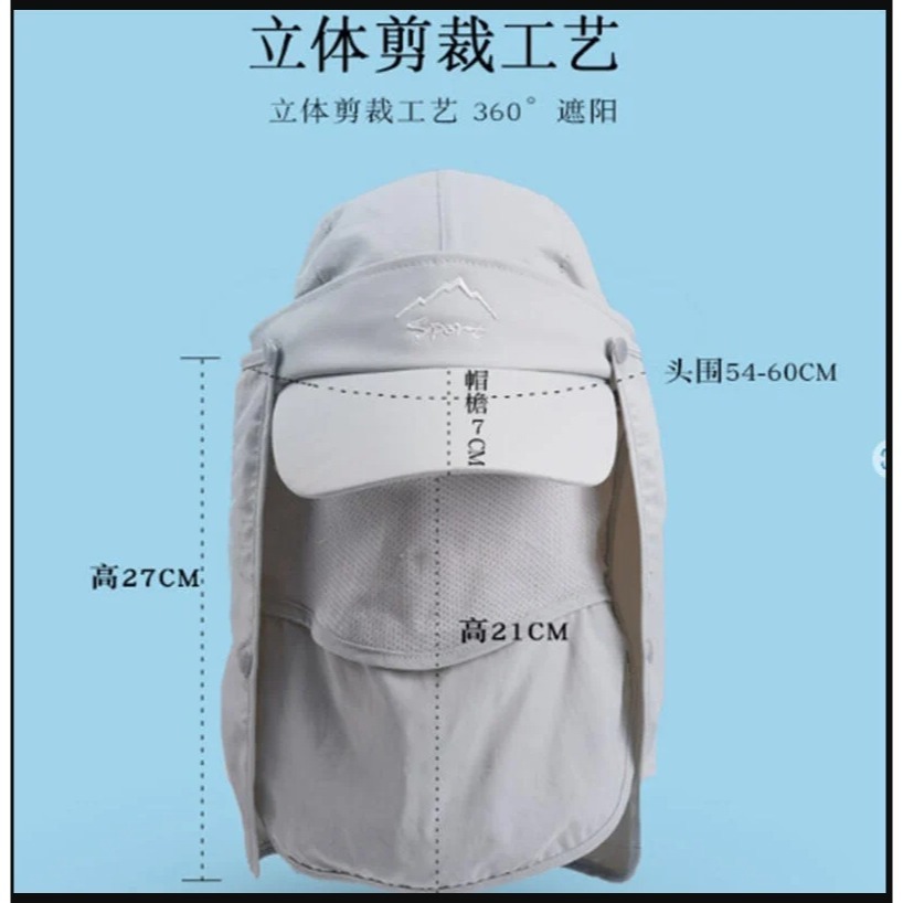 ~子甄彣璟~鴨舌帽 4合1 多功能 男女款 防曬帽 遮陽帽 面罩 帽子 防紫外線 釣魚帽 速乾帽 工作帽 登山帽 露營帽-細節圖5