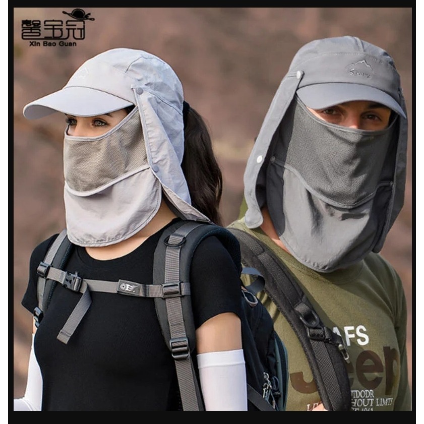 ~子甄彣璟~鴨舌帽 4合1 多功能 男女款 防曬帽 遮陽帽 面罩 帽子 防紫外線 釣魚帽 速乾帽 工作帽 登山帽 露營帽-細節圖7