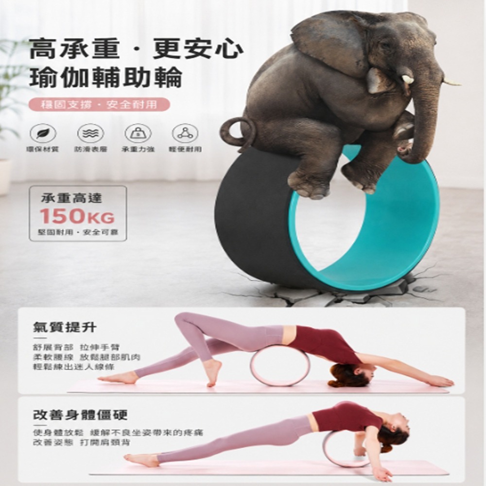 ~子甄彣璟~耐壓款-高強抗壓 PP合金內圈 瑜珈輪 達摩輪 後彎神器 瑜珈圈 普拉提圈 瑜伽輪 放鬆 平衡 紓壓健身器材-細節圖7