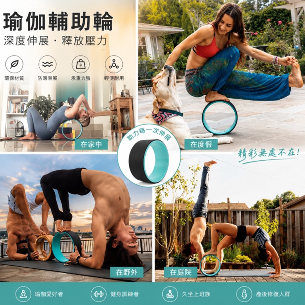 ~子甄彣璟~耐壓款-高強抗壓 PP合金內圈 瑜珈輪 達摩輪 後彎神器 瑜珈圈 普拉提圈 瑜伽輪 放鬆 平衡 紓壓健身器材-細節圖9