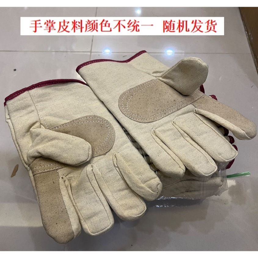 ~子甄彣璟~掌心加厚帆布手套 耐磨 耐熱 手套 勞保手套 防護手套 電焊 電機 機械 造船 工作手套-細節圖2