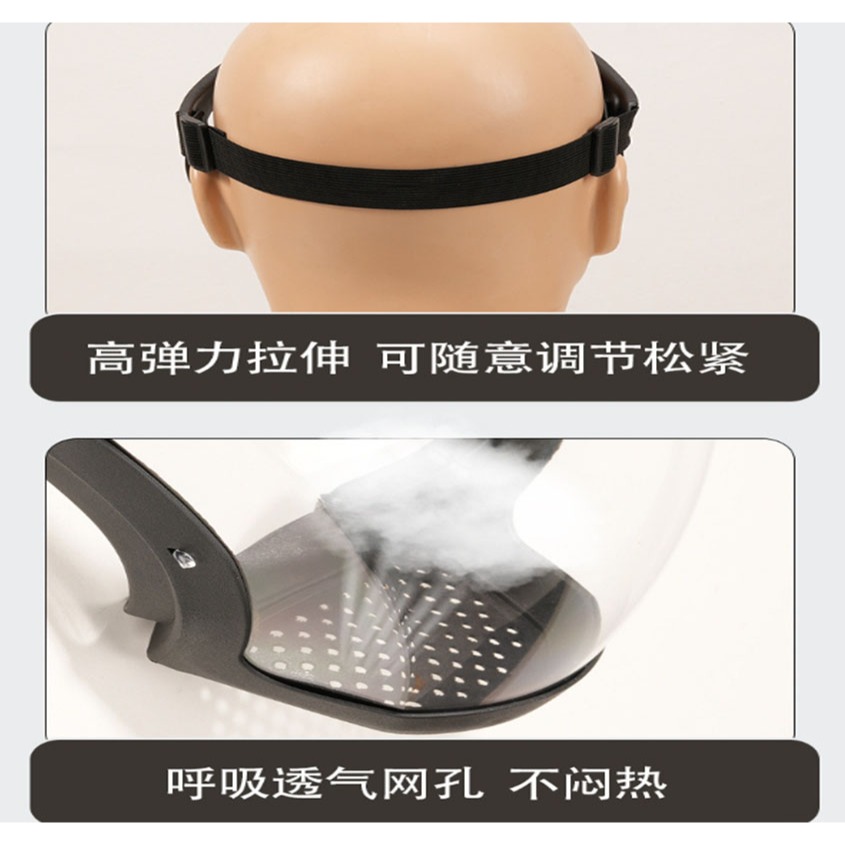 ~子甄彣璟~全面罩 防霧 透明 馬頭 面罩 防噴霧 防火花 防風砂 防風塵 防飛濺 防油煙 全臉防護-細節圖3